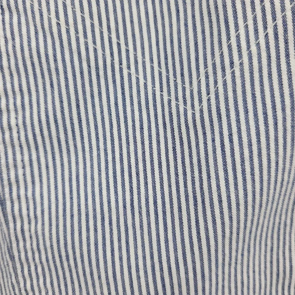 Womens Coastal Pin Stripe Shorts Sz 6 Cotton Gray White Long Walking Retro Money